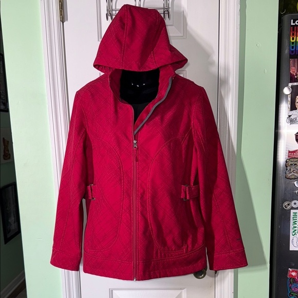 Free Country Jackets & Blazers - Free Country Raspberry Colored Removable Hood Wind & Water Resistant Jacket XL
